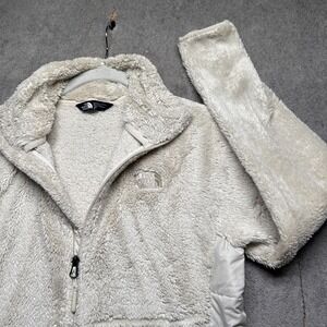 The North Face Women's Cream Fleece Jacket Full Zip Medium Outdoor Hiking Osito